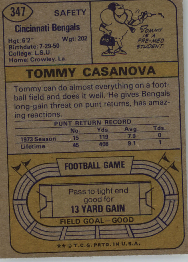 1977 Topps #510 Tommy Casanova 6 - EX/MT