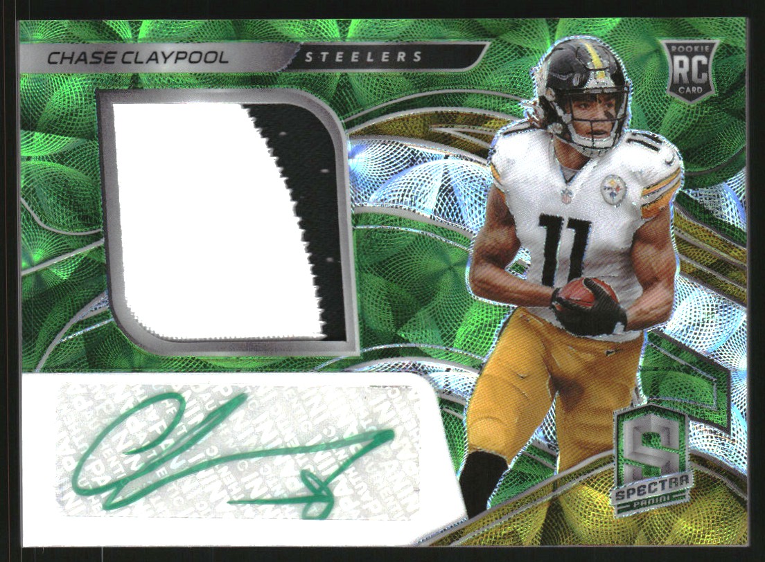 2020 Panini Spectra Neon Green #221 Chase Claypool JSY AU