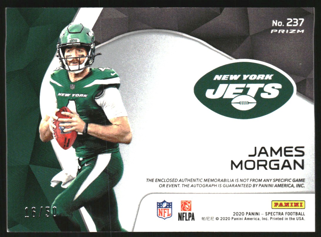 2020 Panini Spectra Neon Green #237 James Morgan JSY AU
