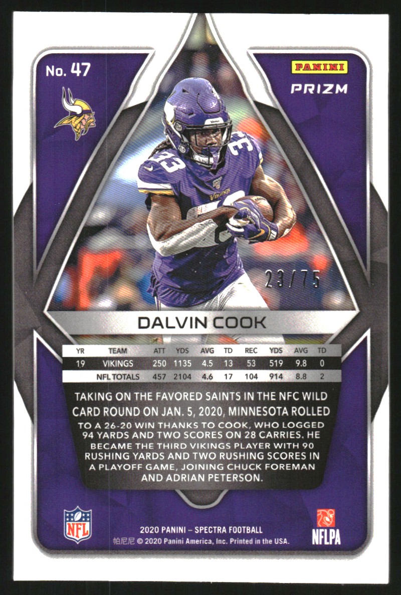 2020 Panini Spectra Hyper #47 Dalvin Cook