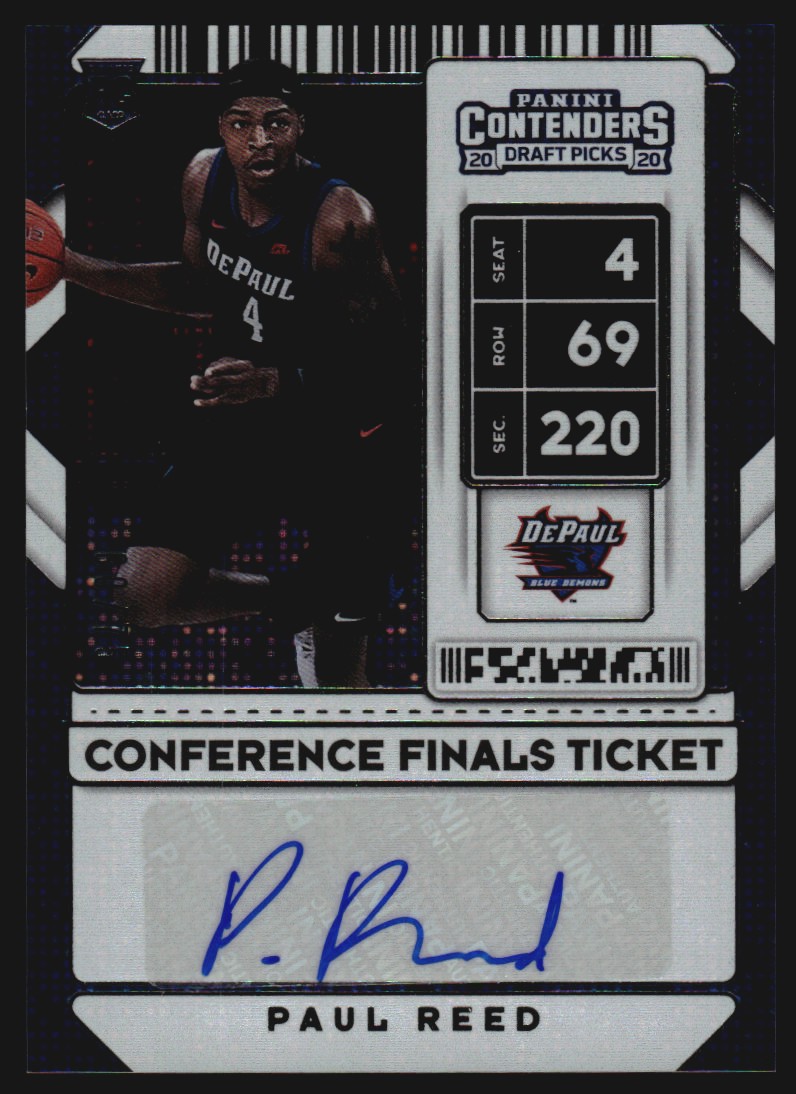 2020-21 Panini Contenders Draft Picks Variations Conference Finals Ticket #93 Paul Reed AU
