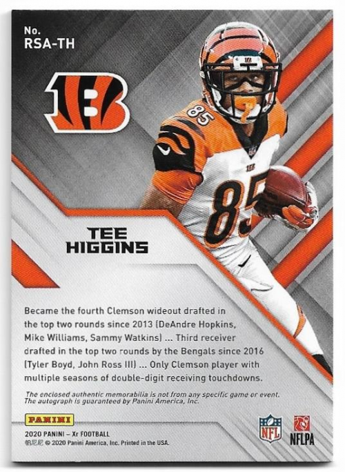 Tee Higgins Signed Auto Cincinnati Bengals Custom Jersey Beckett