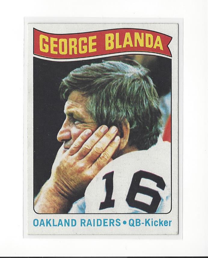 1975 Topps #8 George Blanda/(White jersey;/career record on back)