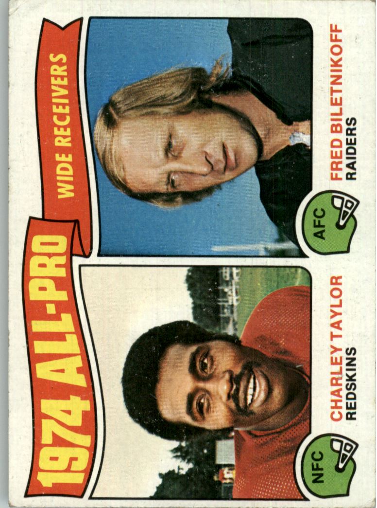 1975 Topps #201 All Pro Receivers/Charley Taylor/Fred Biletnikoff