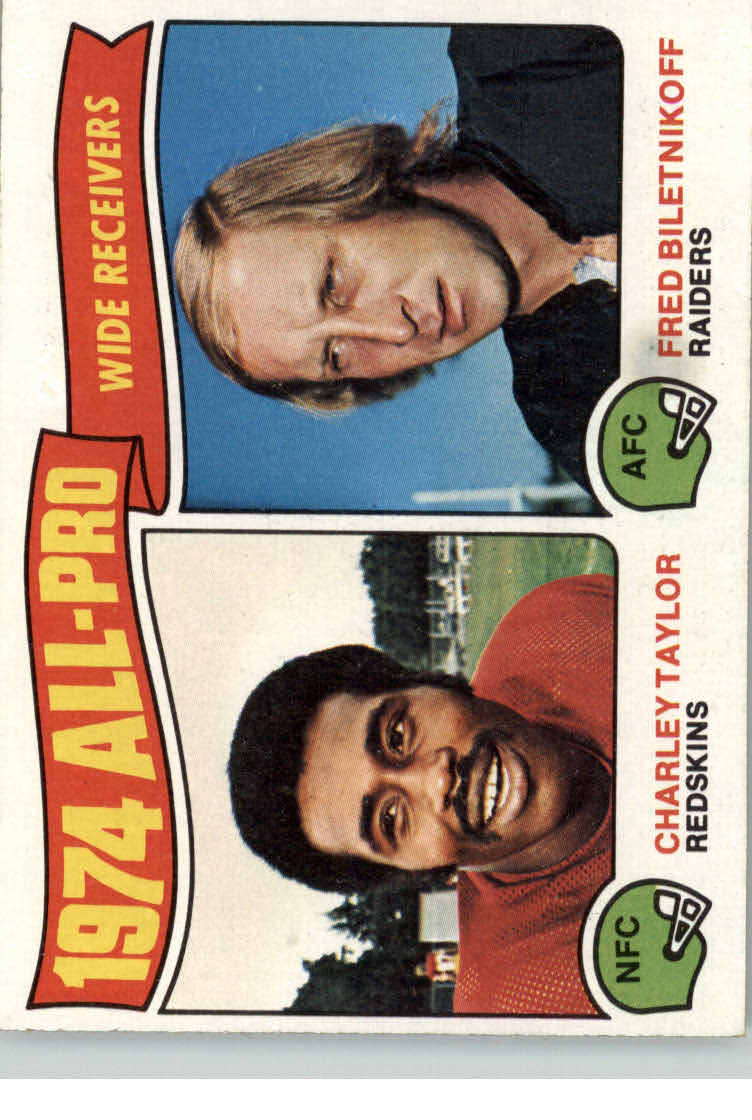 1975 Topps #201 All Pro Receivers/Charley Taylor/Fred Biletnikoff