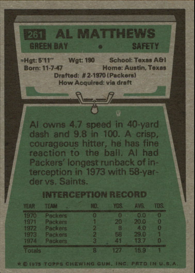 1975 Topps #261 Al Matthews - NM