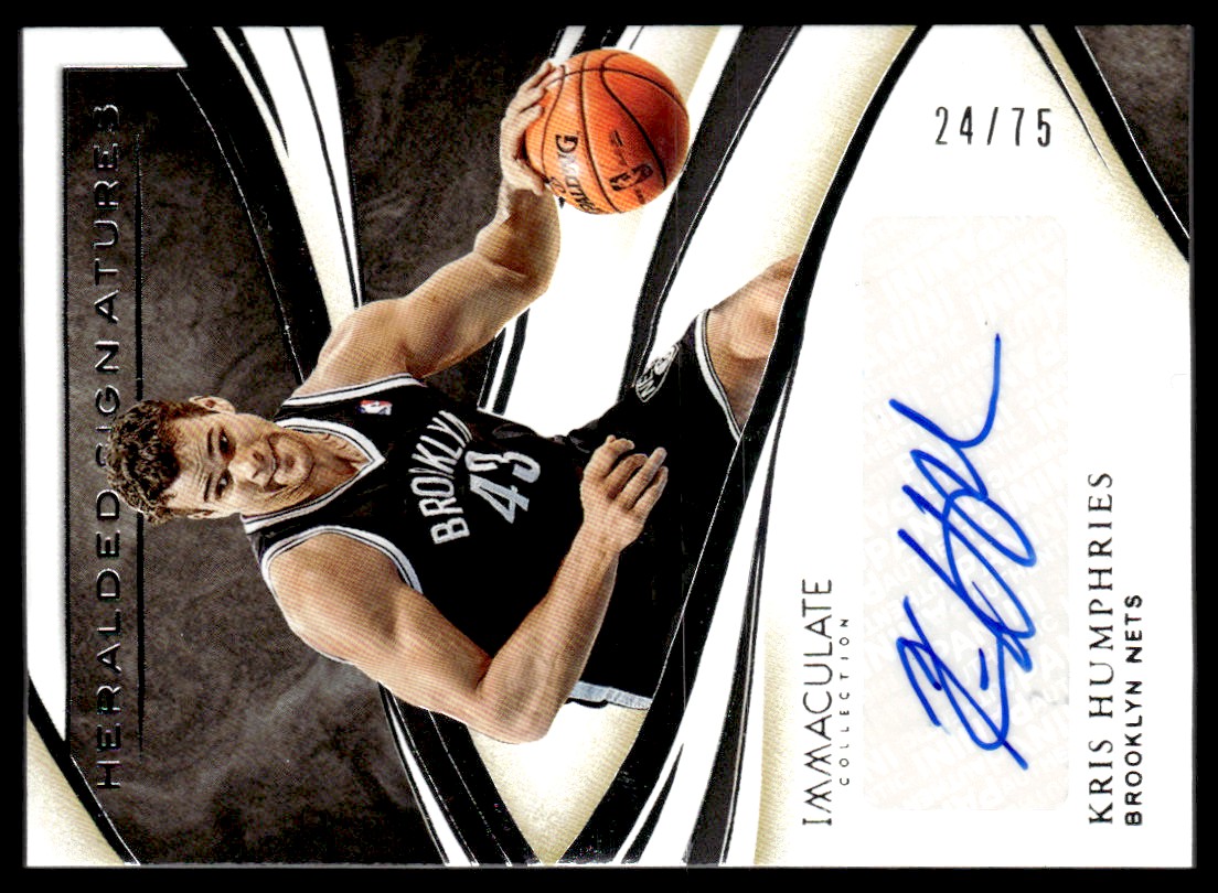 2019-20 Immaculate Collection Heralded Signatures #11 Kris Humphries
