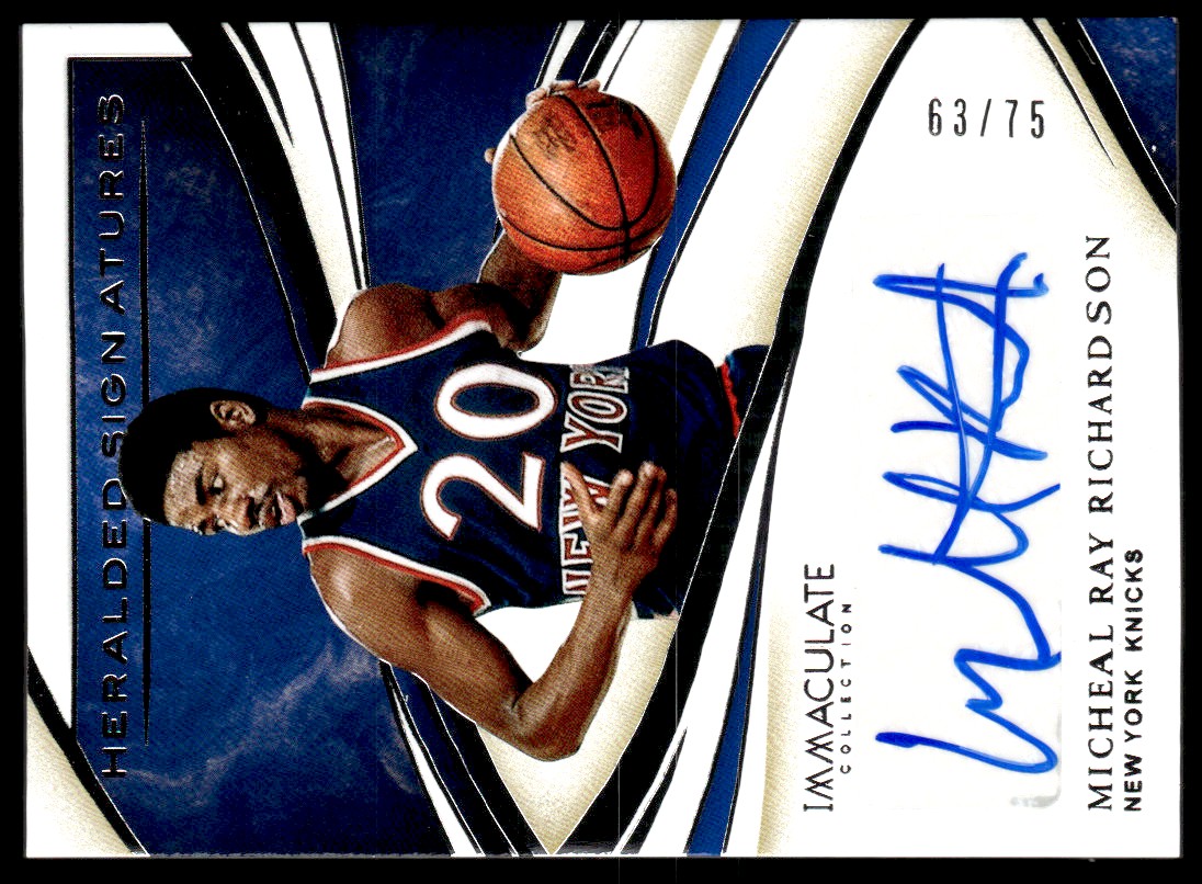 2019-20 Immaculate Collection Heralded Signatures #19 Micheal Ray Richardson