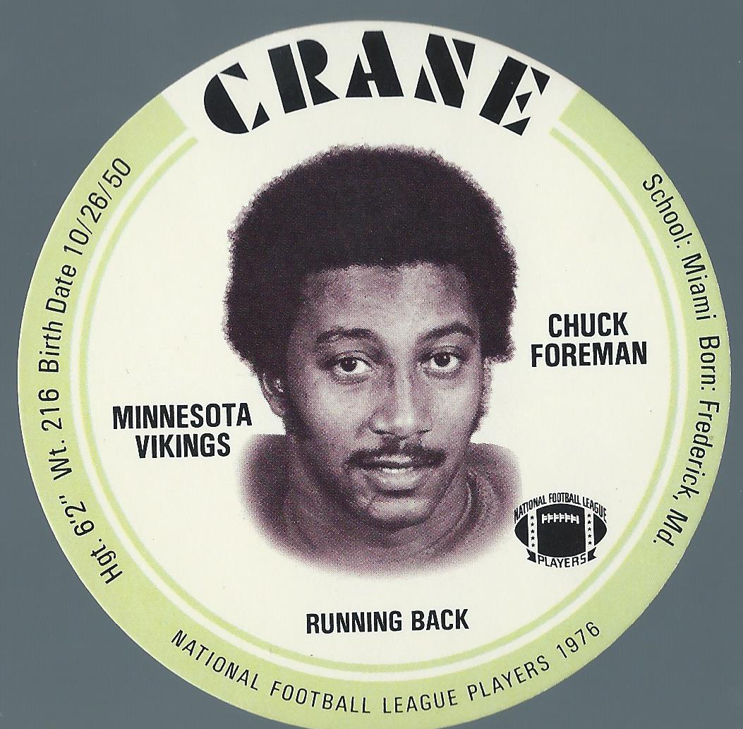 1976 Crane Discs #9 Chuck Foreman