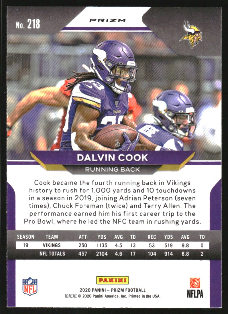 2020 Panini Prizm Prizms #218 Dalvin Cook
