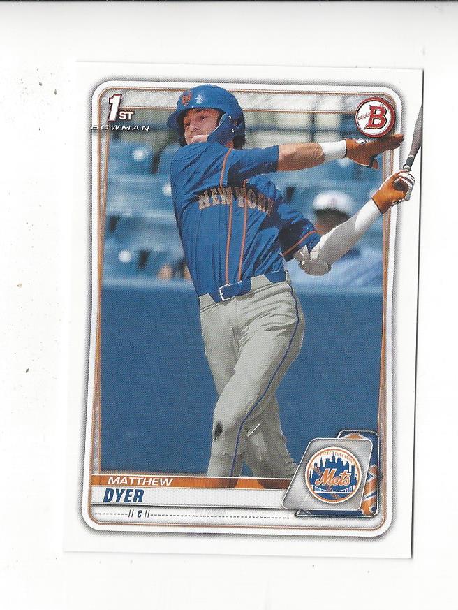 2020 Bowman Draft #BD92 Matthew Dyer