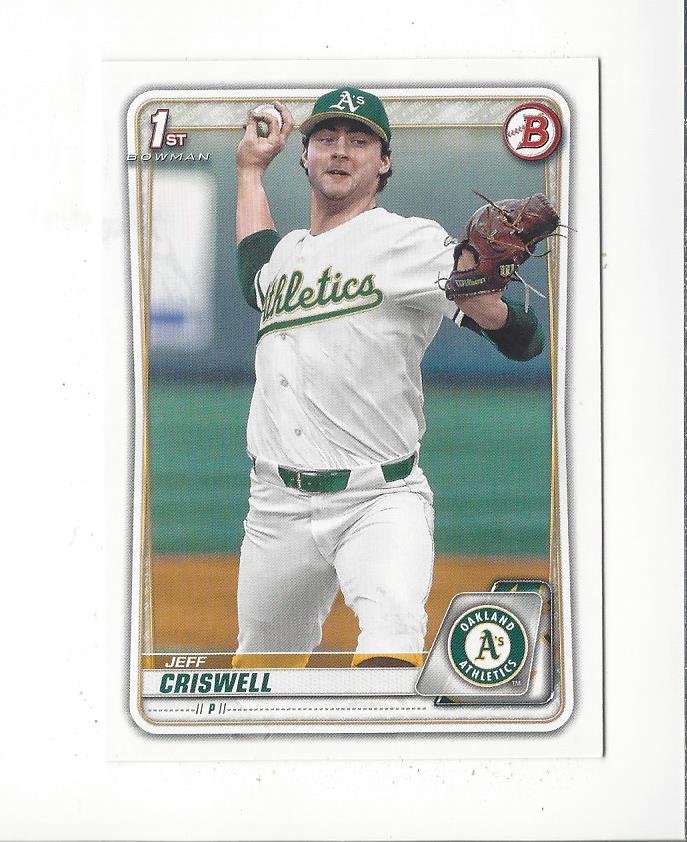 2020 Bowman Draft #BD134 Jeff Criswell