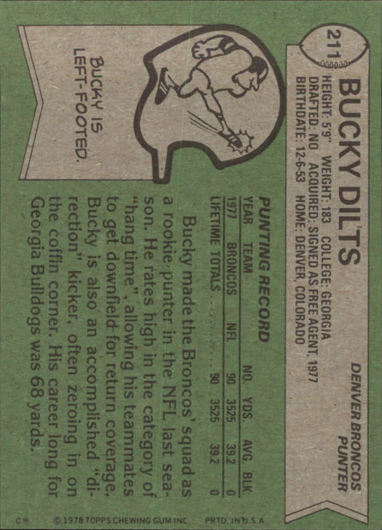 1978 Topps #211 Bucky Dilts RC - NM