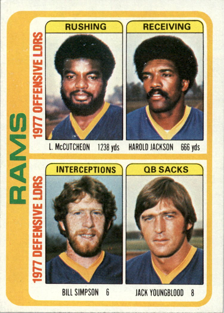 1978 Topps #513 Los Angeles Rams TL/Lawrence McCutcheon/Harold Jackson/Bill Simpson/Jack Youngblood/(checklist back)