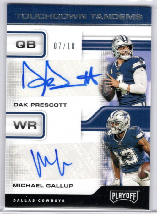 2020 Playoff Touchdown Tandems Autographs #4 Dak Prescott/Michael ...