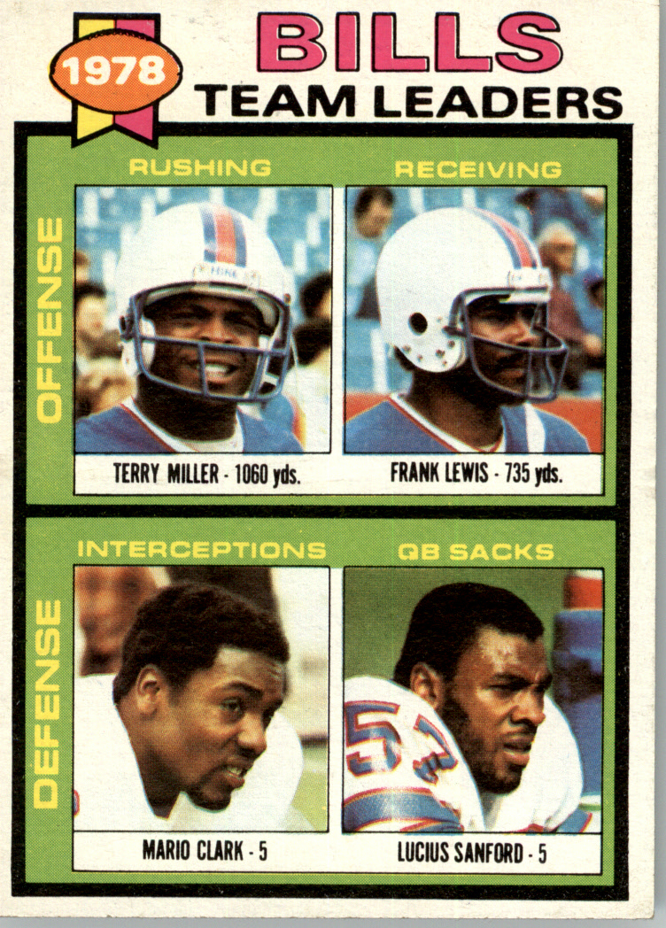 1979 Topps #57 Buffalo Bills TL/Terry Miller/Frank Lewis/Mario Clark/Lucius Sanford/(checklist back)