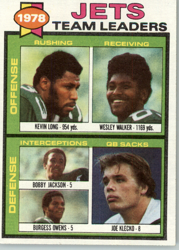 1979 Topps #226 New York Jets TL/Kevin Long/Wesley Walker/Bobby Jackson/Burgess Owens/Joe Klecko/(checklist back)
