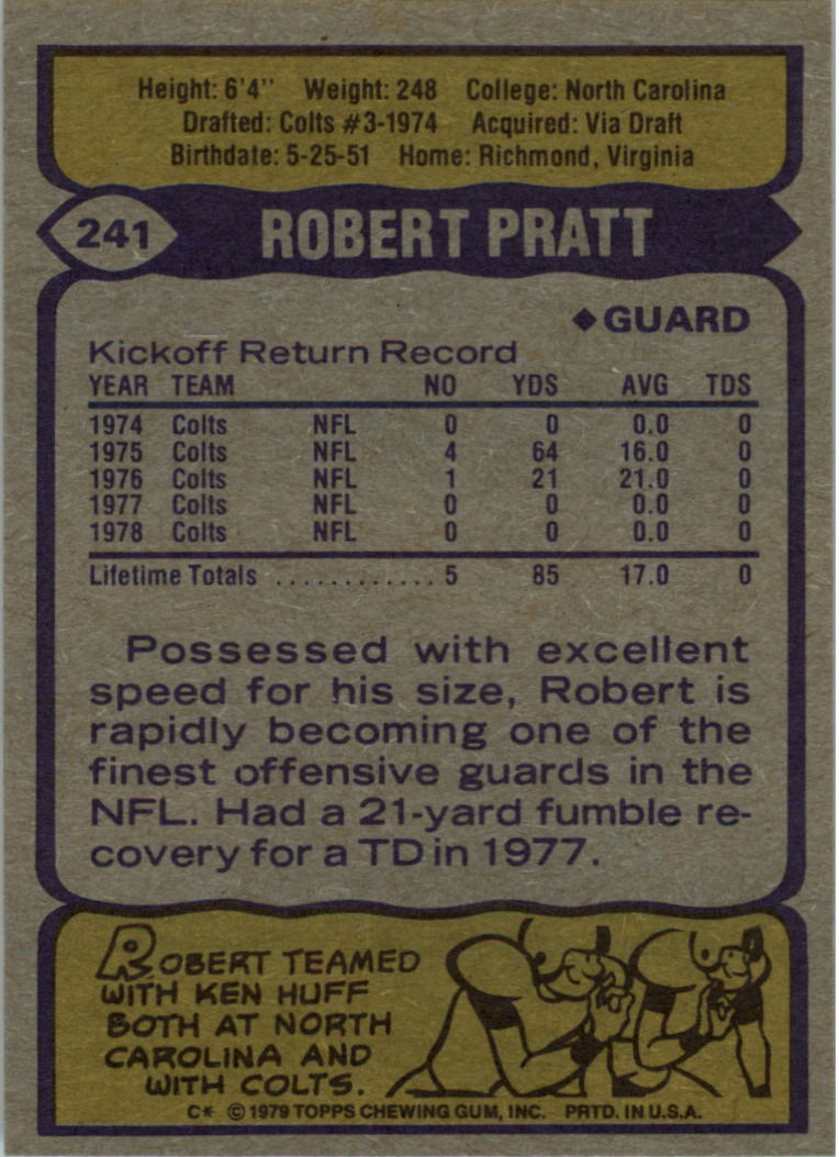 1979 Topps #241 Robert Pratt back image