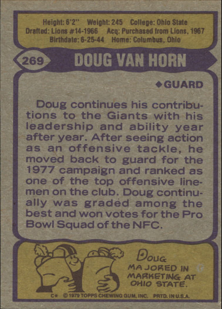 1979 Topps #269 Doug Van Horn back image