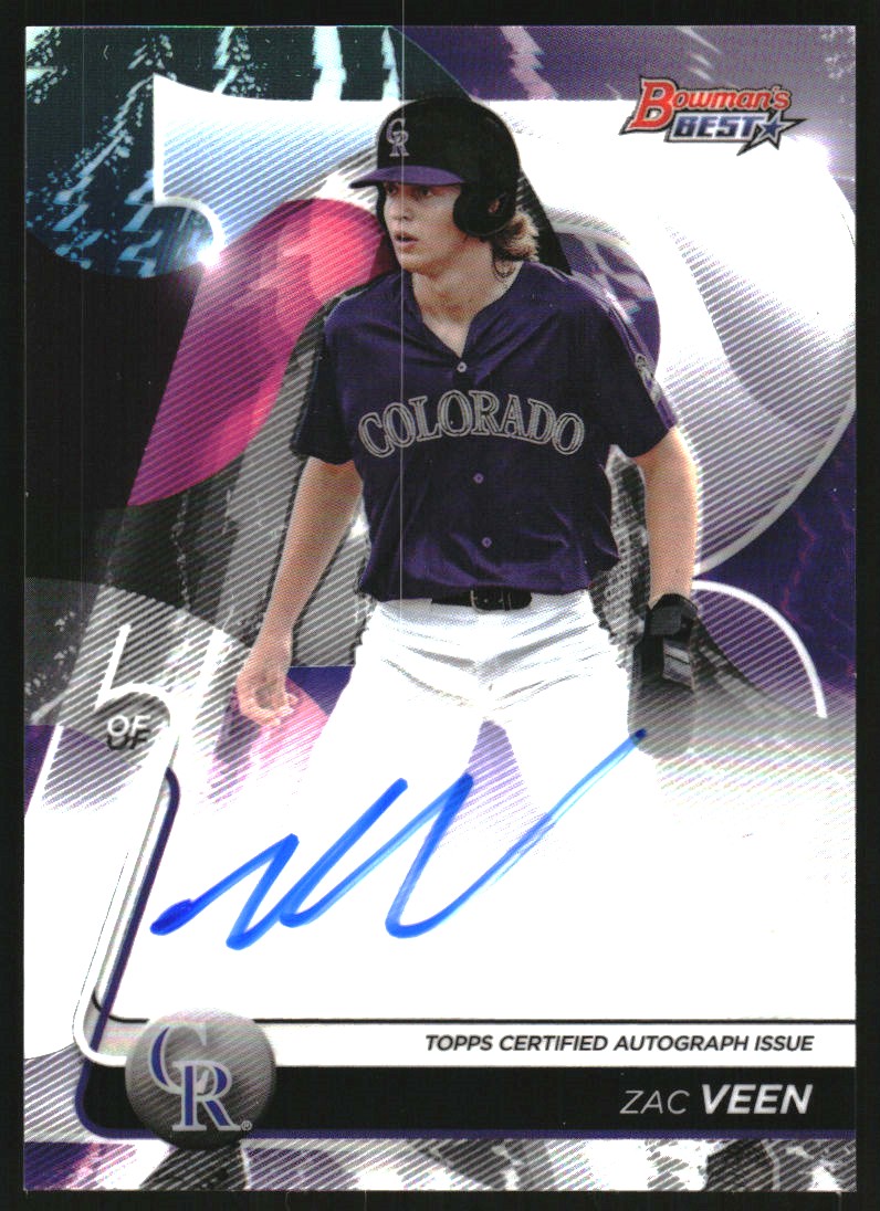 2020 Bowman Chrome 1st Edition Red Refractor Zac Veen ROOKIE AUTO
