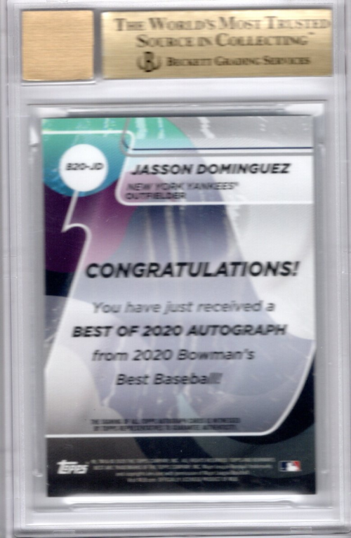 2020 Bowman's Best Best of '20 Autographs #B20JD Jasson Dominguez back image