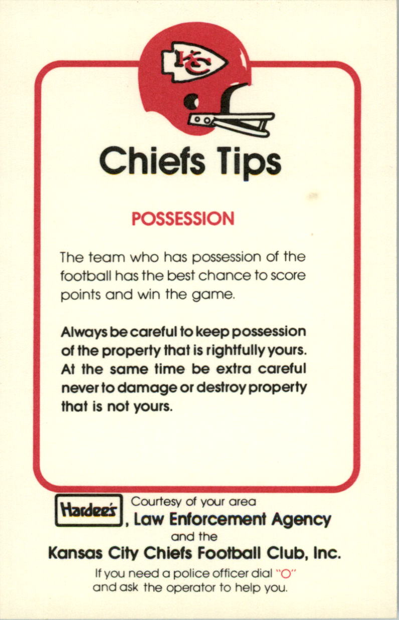 1979 Chiefs Police #24 Gary Green back image