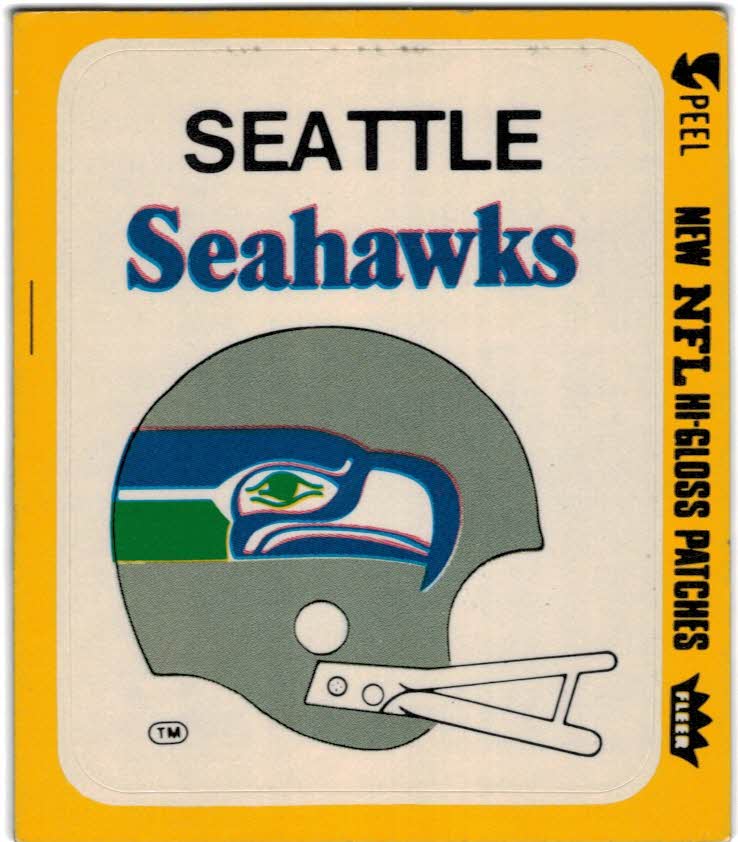 1979 Fleer Team Action Stickers #51 Seattle Seahawks Helmet 3
