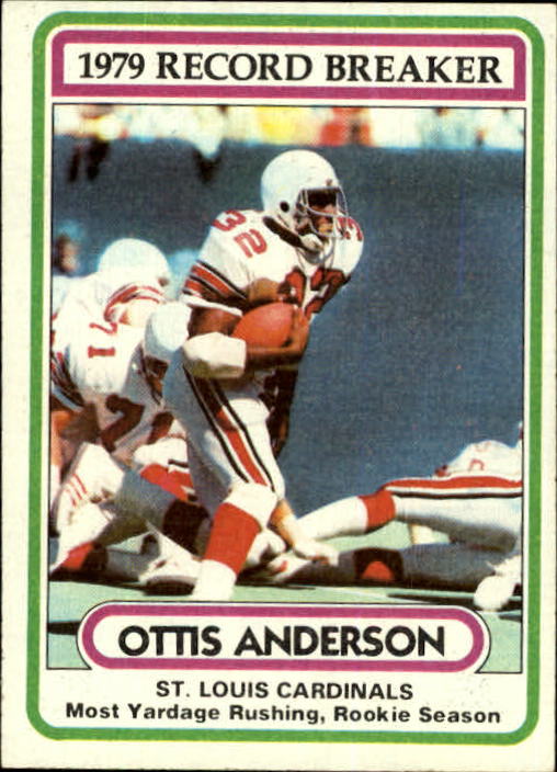 1980 Topps #1 Ottis Anderson RB/Most Yardage/Rushing: Rookie