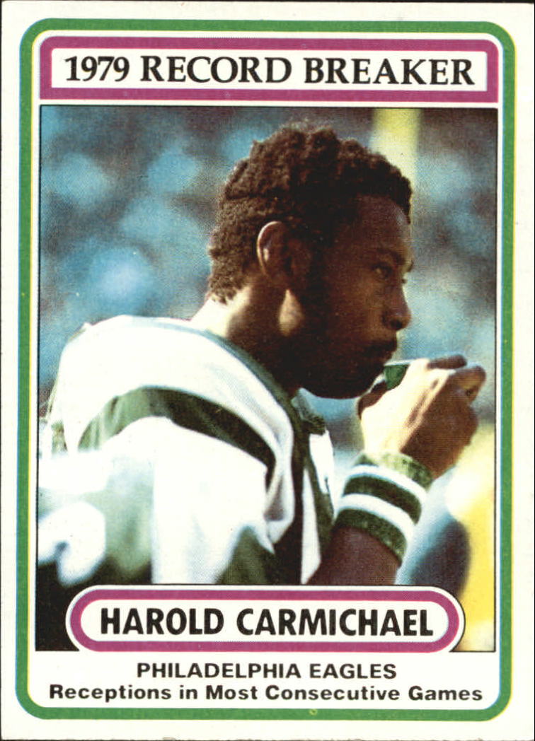 1980 Topps #2 Harold Carmichael RB/Most Consec. Games/One or More Receptions