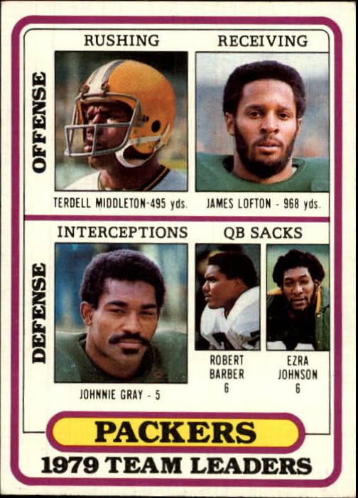 1980 Topps #303 Green Bay Packers TL/Terdell Middleton/James Lofton ...