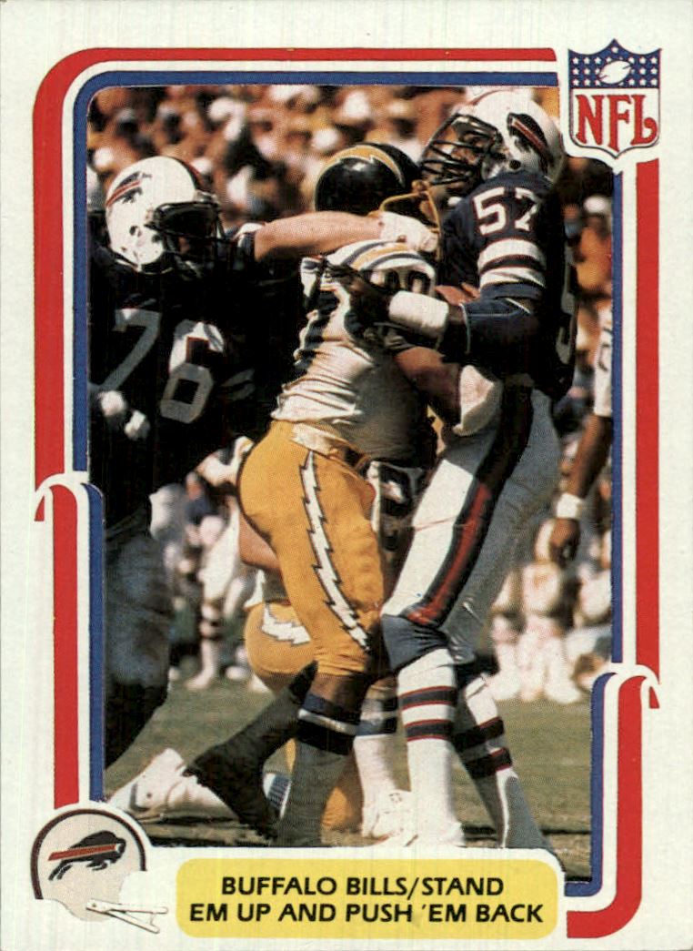 1980 Fleer Team Action #6 Buffalo Bills/Stand Em Up And/Push 'Em Back