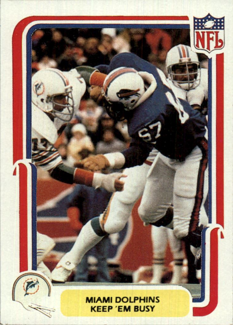 1980 Fleer Team Action #28 Miami Dolphins/Keep 'Em Busy - VG-EX