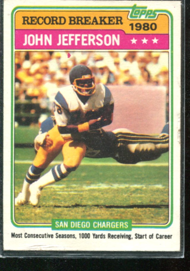1981 Topps #332 John Jefferson RB/Most Consec. Seasons,/1000 Yards Receiving,/Start of Career