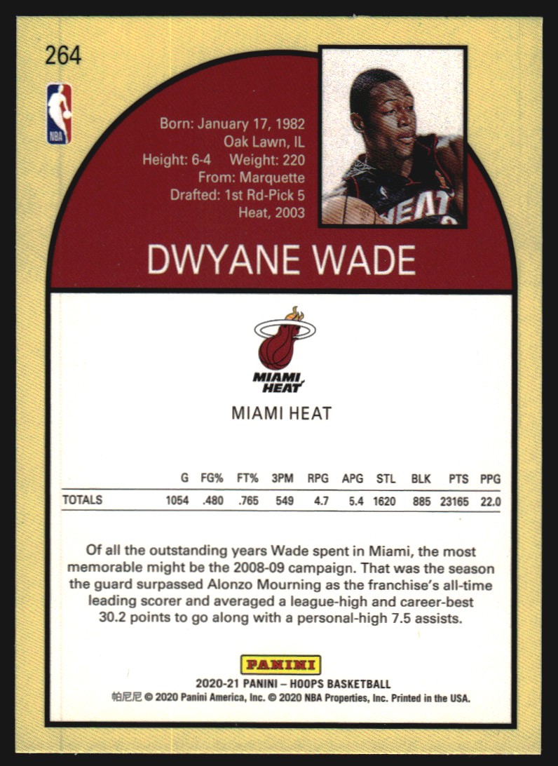 2020-21 Hoops #264 Dwyane Wade back image