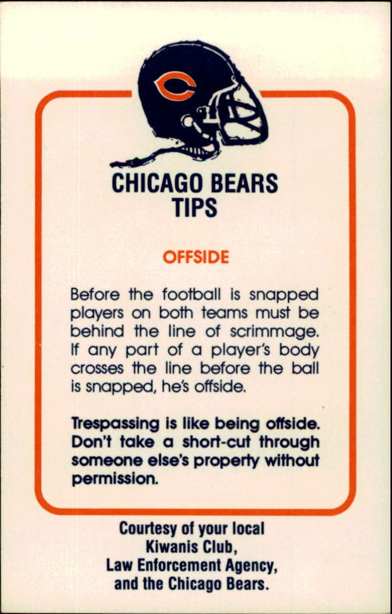 1981 Chicago Bears Police - [Base] Football Cards