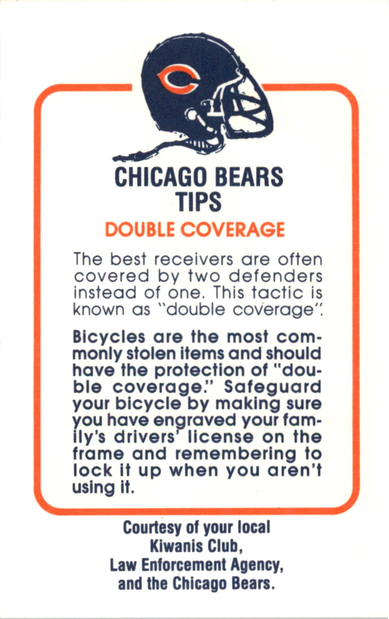 1981 Bears Police #22 James Scott back image