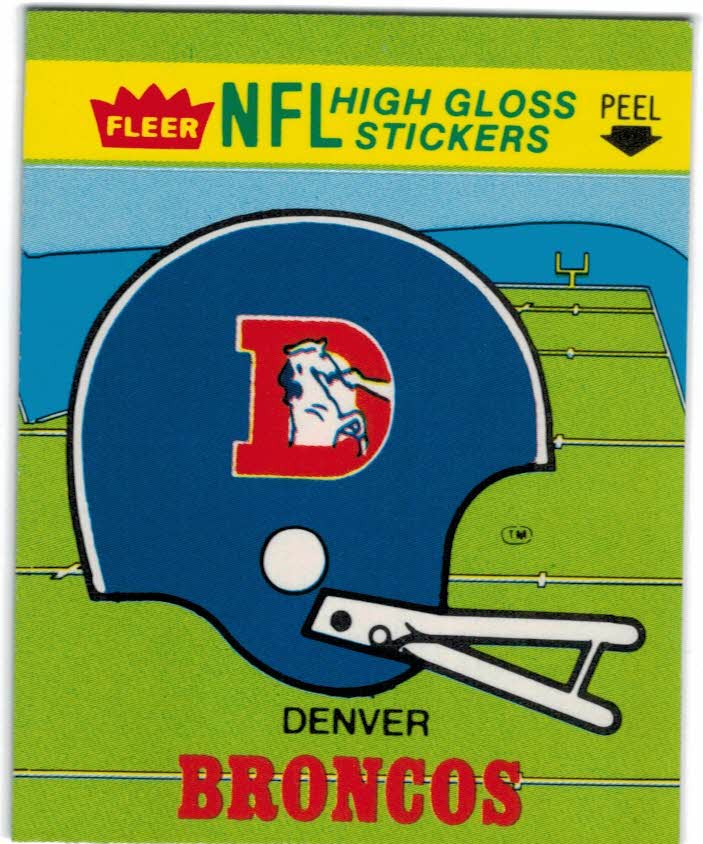 1981 Fleer Team Action Stickers #15 Denver Broncos/Helmet