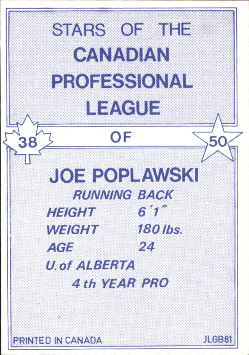 1981 JOGO Black and White #38 Joe Poplawski back image