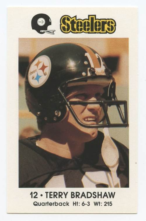 1982 Steelers Police #12 Terry Bradshaw - NM-MT - Steve Taft