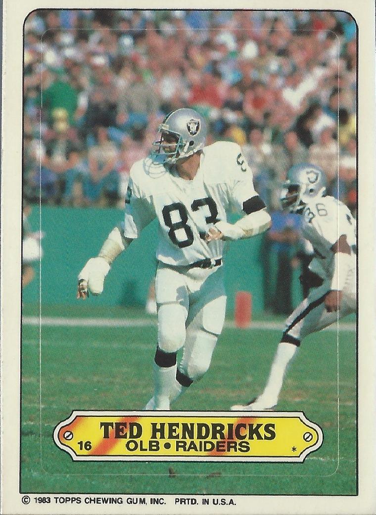 1983 Topps Sticker Inserts #16 Ted Hendricks