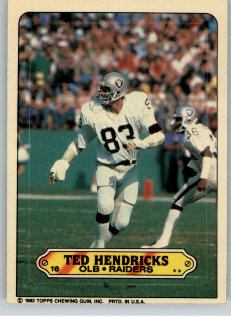 1983 Topps Sticker Inserts #16 Ted Hendricks