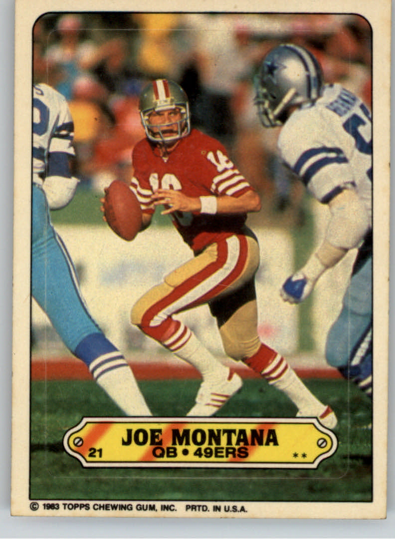 1983 Topps Sticker Inserts #21 Joe Montana