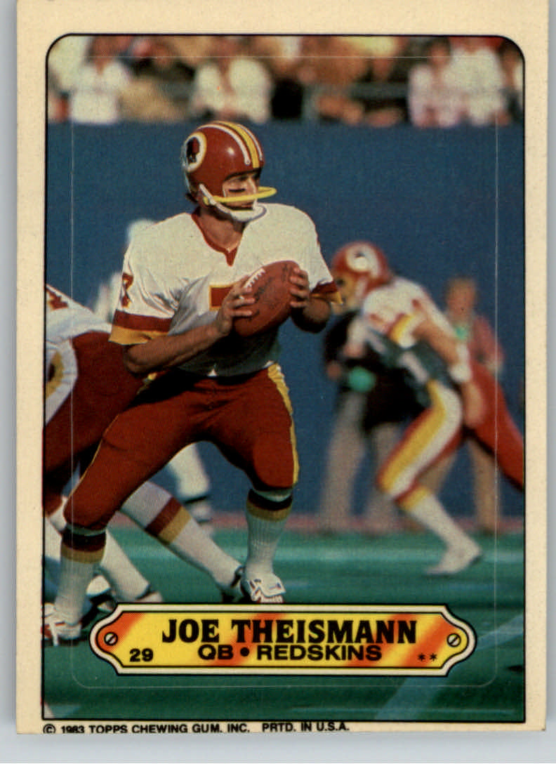 1983 Topps Sticker Inserts #29 Joe Theismann