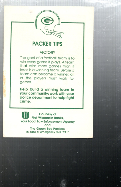 B6908- 1983 Packers Police Green Bay FB Cards 1-19 -You Pick- 15+ FREE US SHIP - Picture 3 of 9