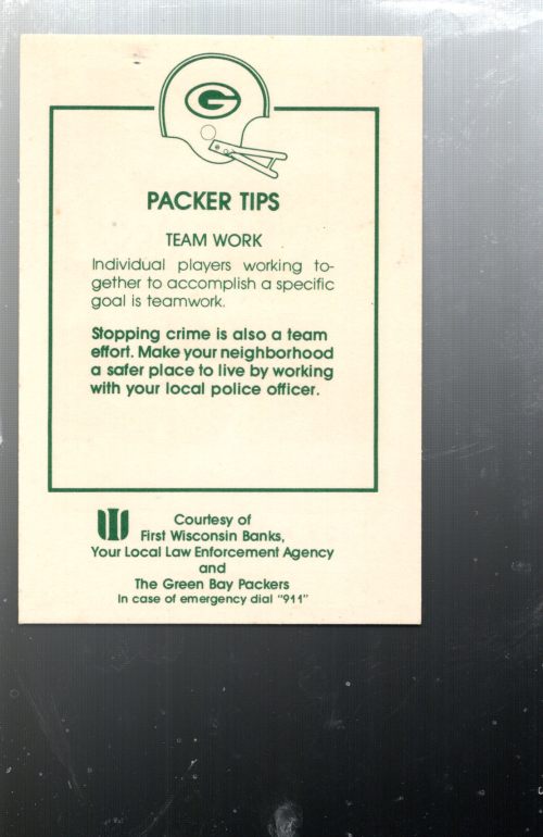 B6908- 1983 Packers Police Green Bay FB Cards 1-19 -You Pick- 15+ FREE US SHIP - Picture 9 of 9