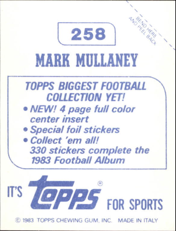 : 1983 Topps #104 Mark Mullaney Vikings NFL Football