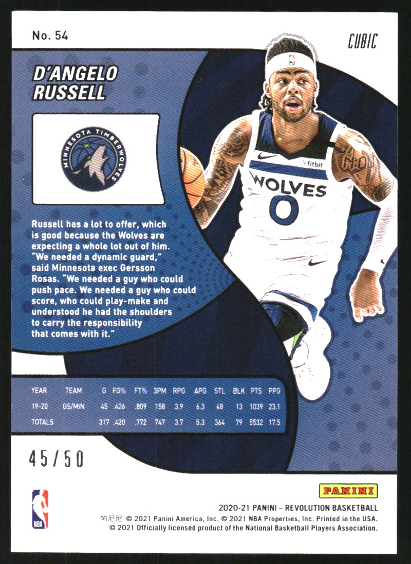 Panini Revolution Cubic D Angelo Russell Nm Mt