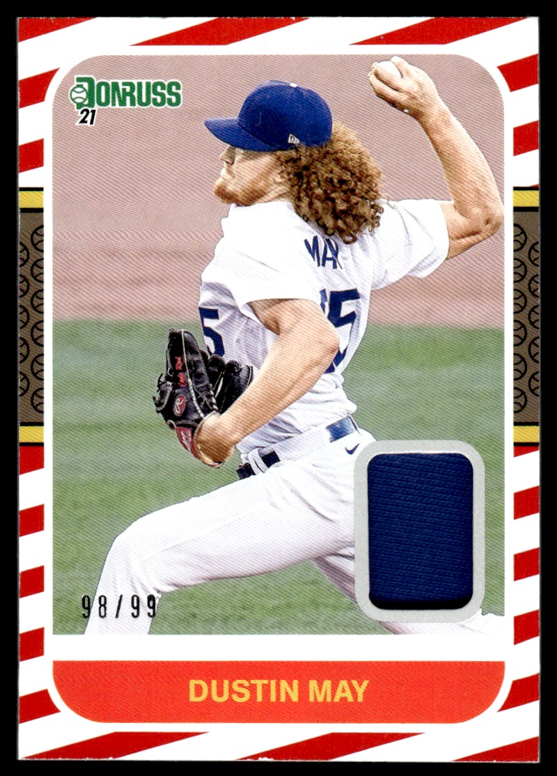 2021 Donruss Retro '87 Materials Red #87MDM Dustin May/99