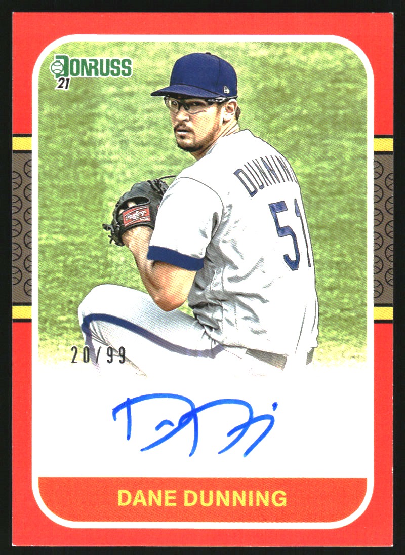 2021 Donruss Retro '87 Signatures Red #26 Dane Dunning/99
