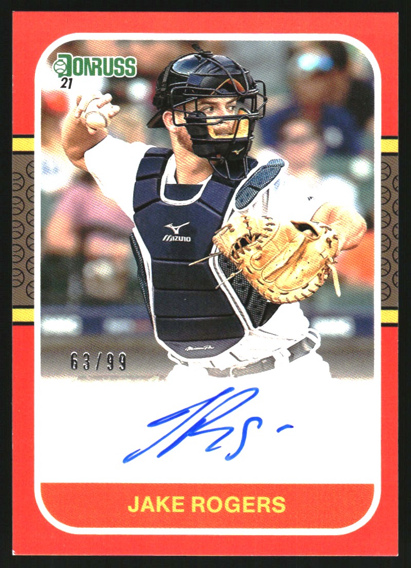 2021 Donruss Retro '87 Signatures Red #48 Jake Rogers/99